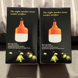 New Set of 2 Emergency Rechargeable Waterprrof Camping Lights
